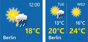 WeatherPro para Windows - Live Tiles