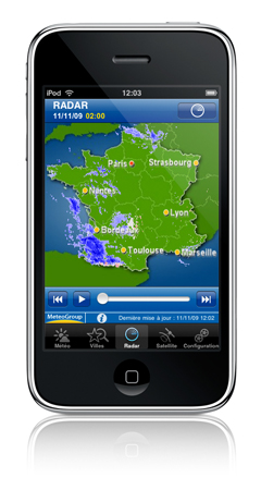 WeatherPro for iPhone - Radar type de précipitations
