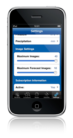 WeatherPro for iPhone - Extra radar and satellite images